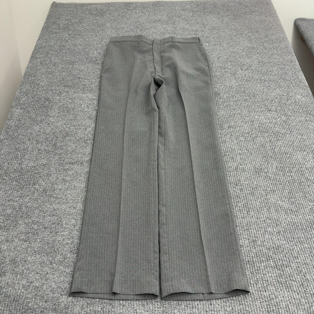 Vintage Haggar Pants Mens 36 Gray Magic Stretch Pinstripe Dress Trousers Classic
